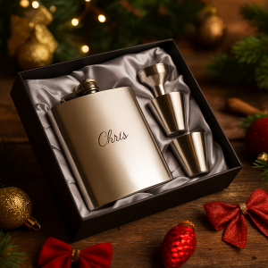 Personalised Hip Flask Gift Set